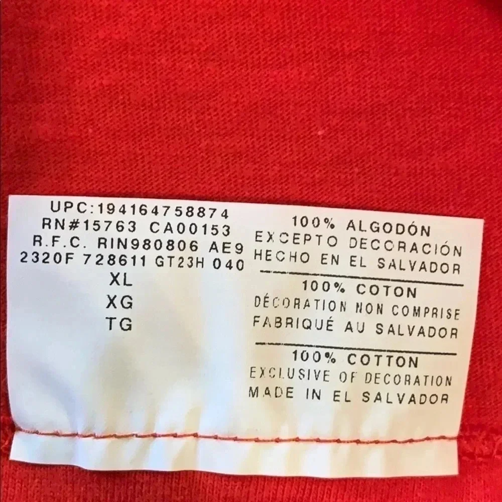 Men’s Champion T- Shir Red Flags of the World XL New - Picture 9 of 10